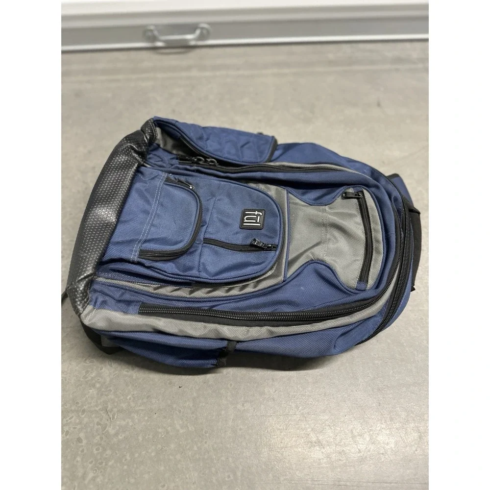FUL Backpack Blue Gray Laptop School Travel Multi Pocket Adjustable